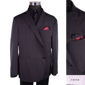 Sene Solid Black Sport Blazer Unstructured Blazer Jacket Coat Taupe Size 50S EUC